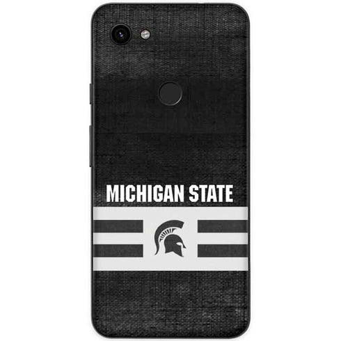 Michigan State University Black and White Stripes Google Pixel 3a XL Skin
